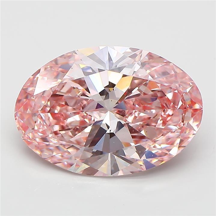 7.27 Ct. Fancy Vivid  Pink Oval Lab Grown Diamond