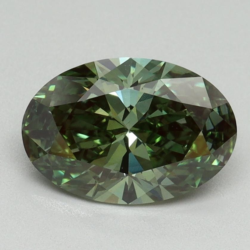 1.55 Ct. Fancy Vivid Green Oval Lab Grown Diamond
