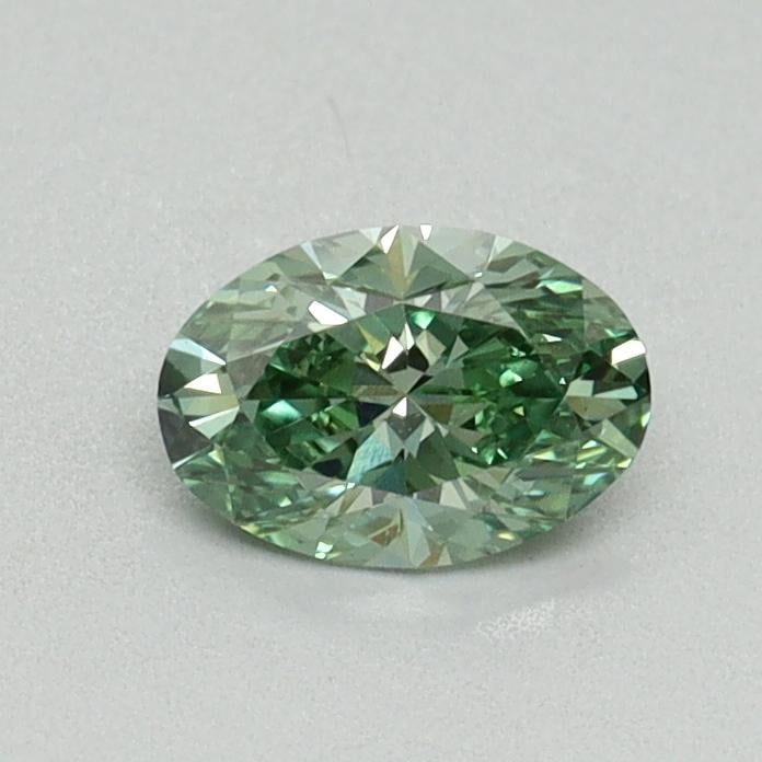 0.45 Ct. Fancy Vivid Green Oval Lab Grown Diamond