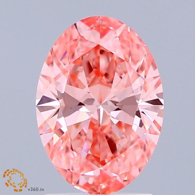 1.57 Ct. Fancy Vivid  Pink Oval Lab Grown Diamond