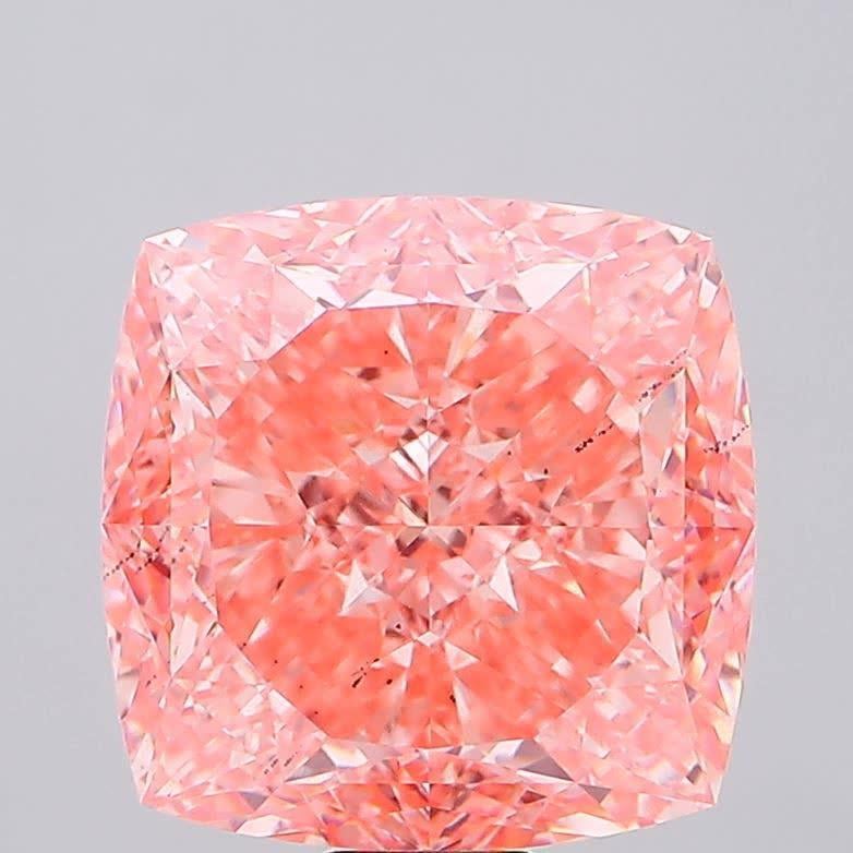 31.42 Ct. Fancy Vivid Pink Cushion Lab Grown Diamond
