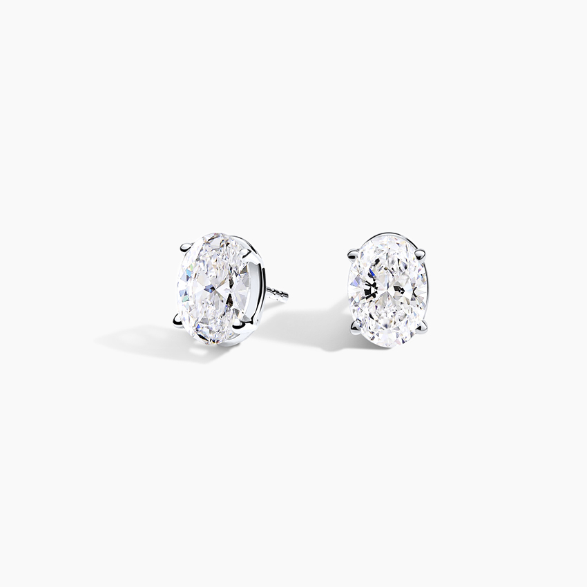 18K White Gold Oval Lab Created Diamond Stud Earrings (1 ct. tw.)