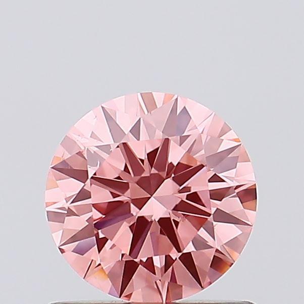 0.64 Ct. Fancy Vivid Pink Round Lab Grown Diamond