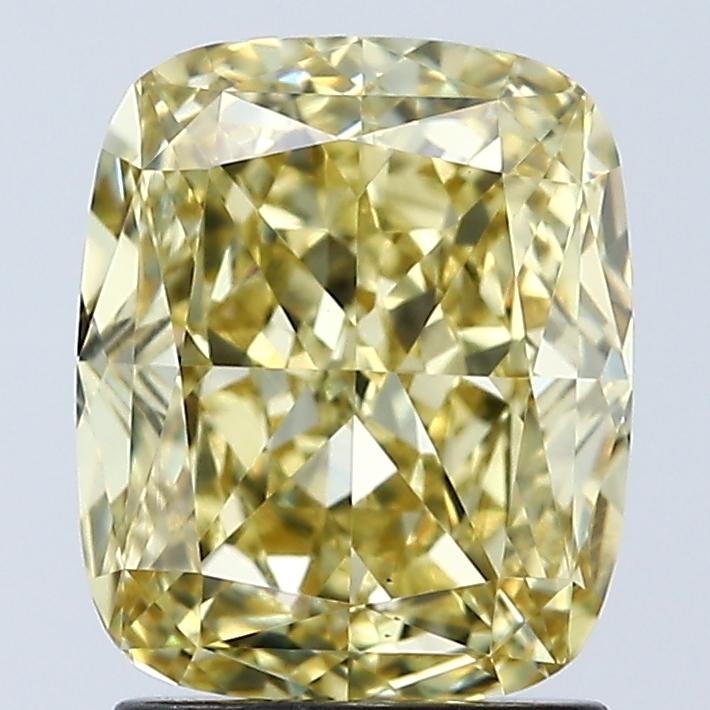 2.08 Ct. Fancy Intense Yellow Cushion Lab Grown Diamond
