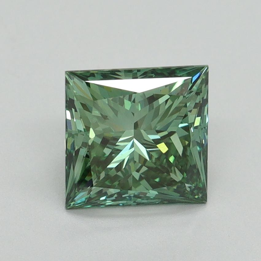 1.69 Ct. Fancy Vivid Green Princess Lab Grown Diamond