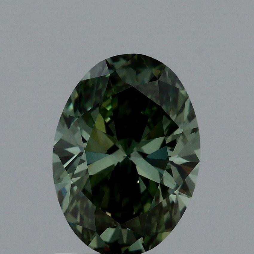 1.51 Ct. Fancy Vivid Green Oval Lab Grown Diamond