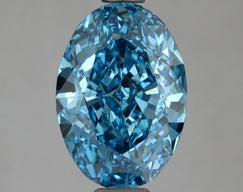 2.00 Ct. Fancy Vivid Blue Oval Lab Grown Diamond