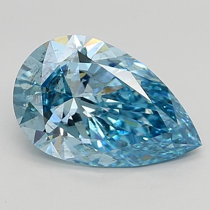 3.06 Ct. Fancy Vivid  Blue Pear Lab Grown Diamond