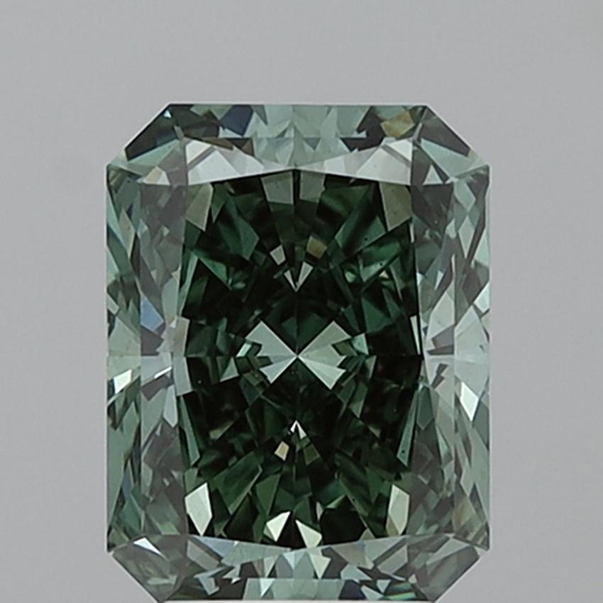 4.08 Ct. Fancy Vivid Green Radiant Lab Grown Diamond
