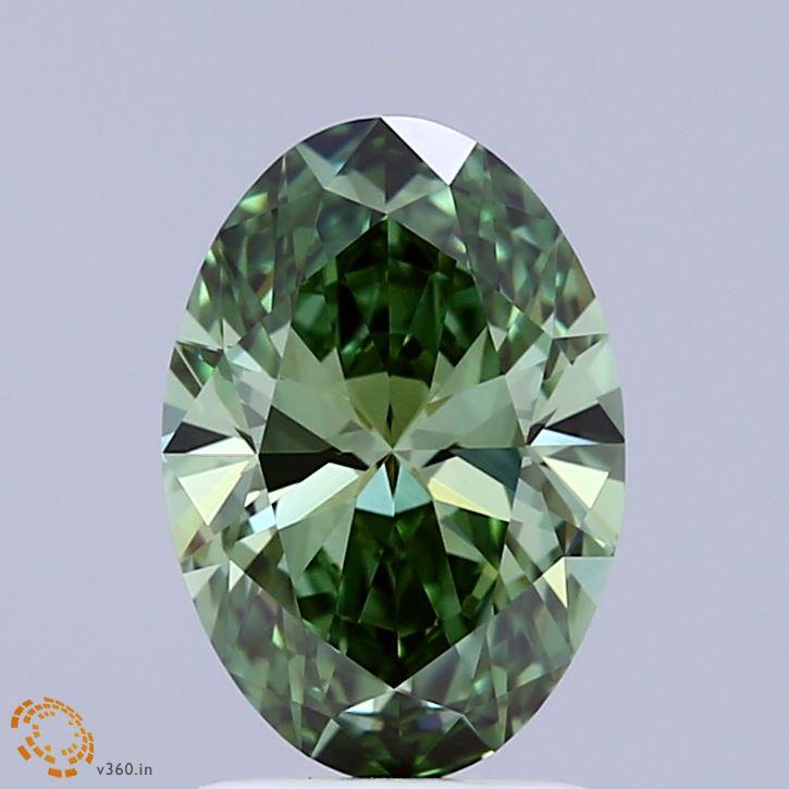 1.76 Ct. Fancy Vivid Green Oval Lab Grown Diamond