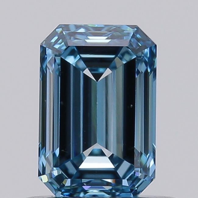 0.69 Ct. Fancy Vivid  Blue Emerald Lab Grown Diamond