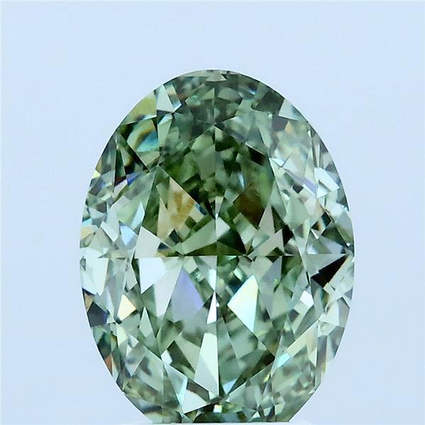 3.01 Ct. Fancy Vivid Green Oval Lab Grown Diamond