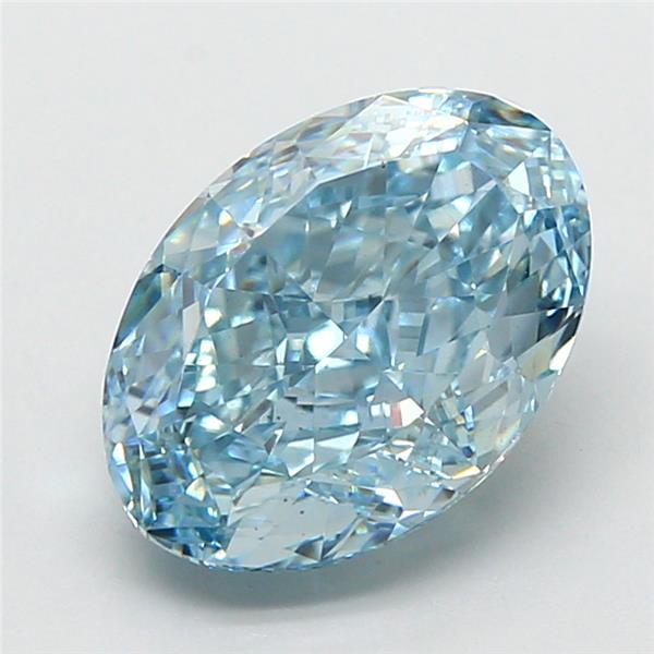 3.08 Ct. Fancy Vivid Blue Oval Lab Grown Diamond