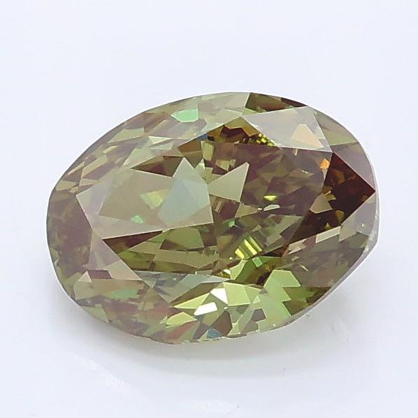 1.34 Ct. Fancy Vivid Green Oval Lab Grown Diamond