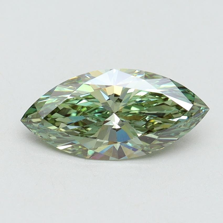1.21 Ct. Fancy Vivid Green Marquise Lab Grown Diamond