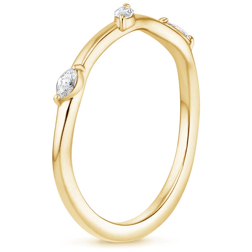 18K Yellow Gold Willow Contoured Diamond Ring (1/10 ct. tw.), large side view
