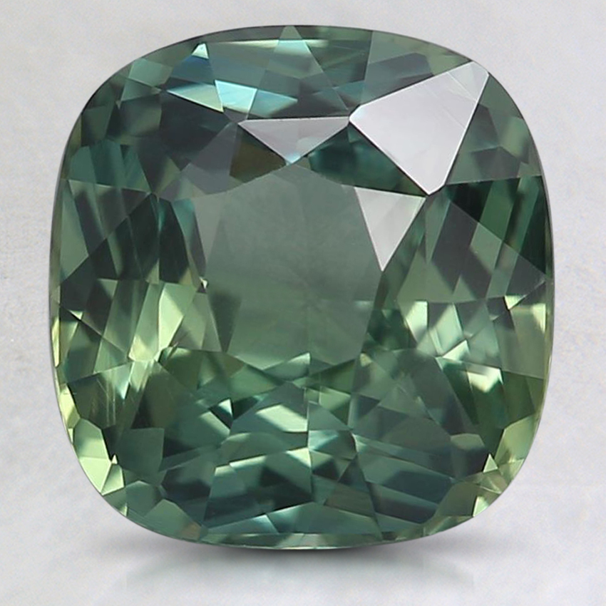 8.8x8.3mm Unheated Teal Cushion Sapphire
