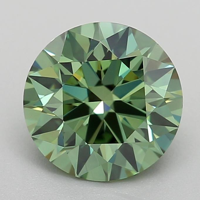 1.04 Ct. Fancy Vivid Green Round Lab Grown Diamond