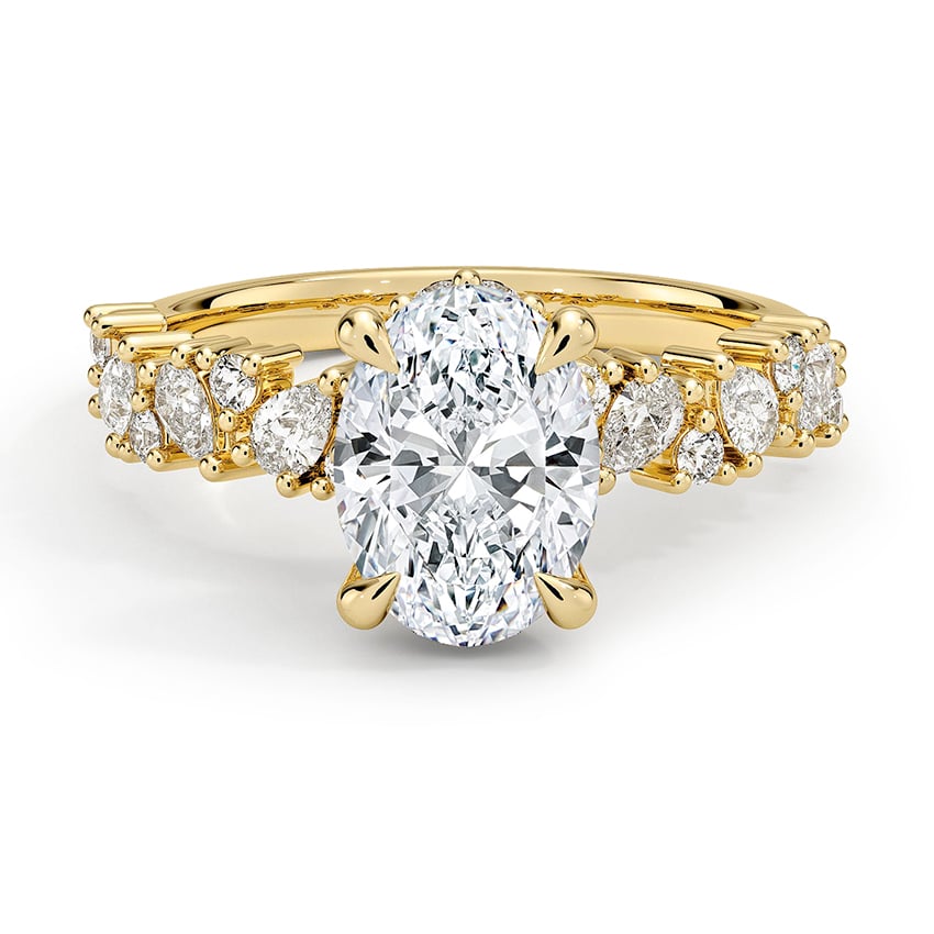 Custom Olivetta Hidden Halo Oval Diamond Ring
