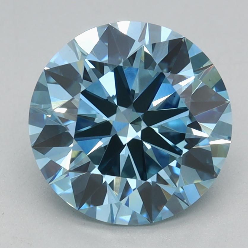 1.95 Ct. Fancy Vivid Blue Round Lab Grown Diamond