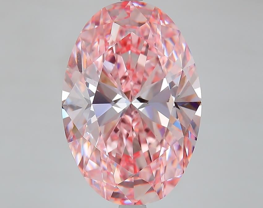 8.01 Ct. Fancy Intense Pink Oval Lab Grown Diamond