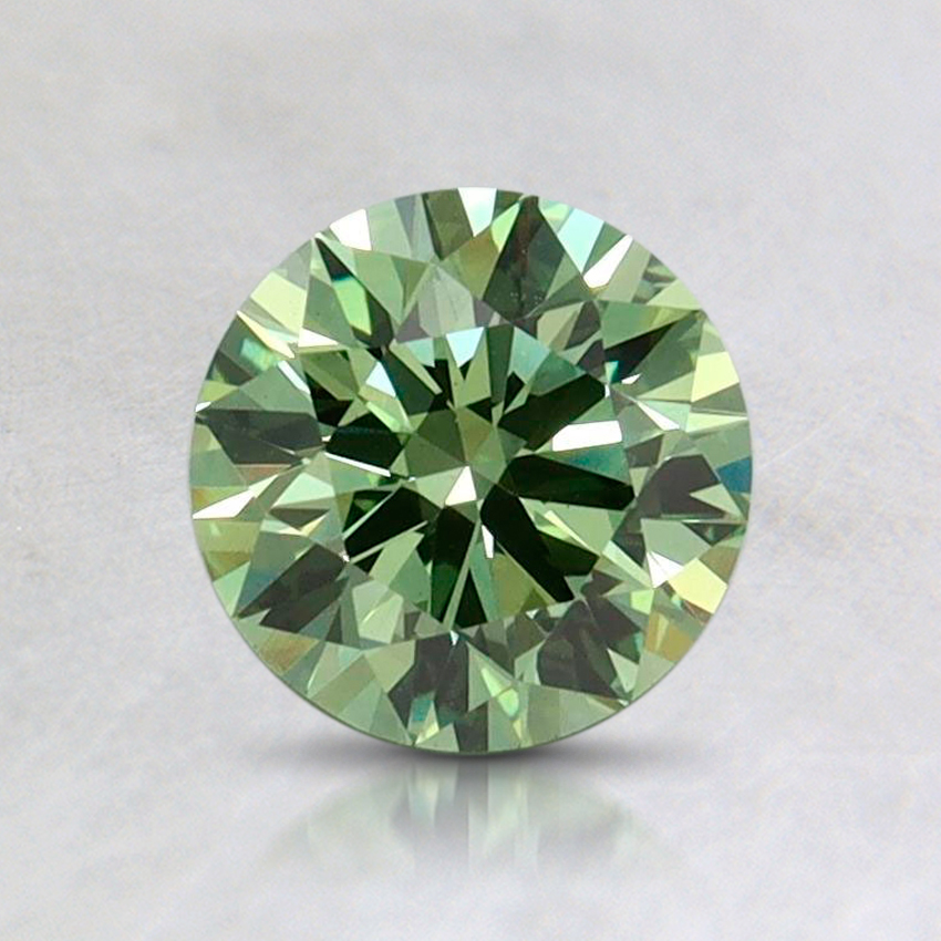 0.84 Ct. Fancy Vivid Green Round Lab Grown Diamond