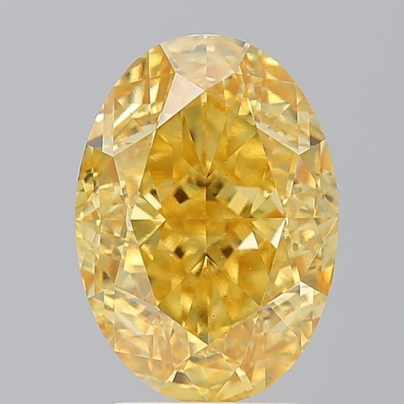 4.27 Ct. Fancy Vivid Yellow Oval Lab Grown Diamond