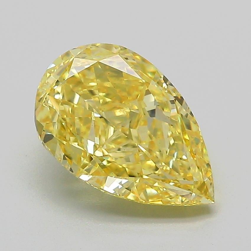 2.61 Ct. Fancy Vivid Yellow Pear Lab Grown Diamond