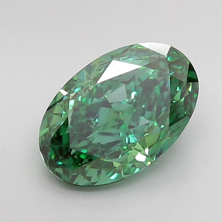 3.01 Ct. Fancy Vivid Green Oval Lab Grown Diamond