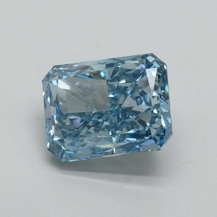 2.42 Ct. Fancy Vivid Blue Radiant Lab Grown Diamond