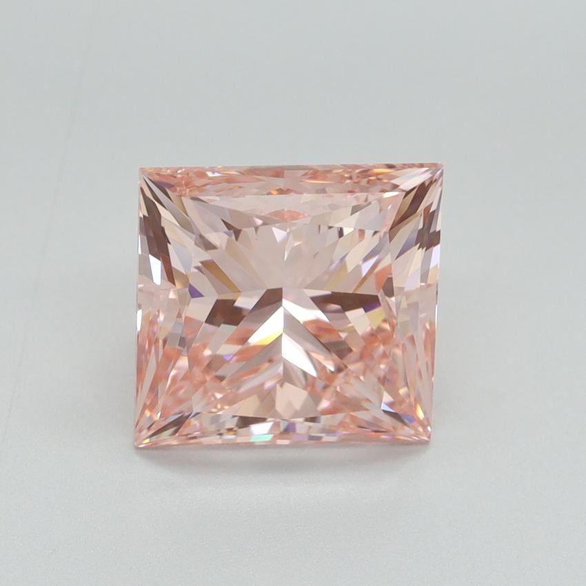 4.11 Ct. Fancy Vivid Pink Princess Lab Grown Diamond