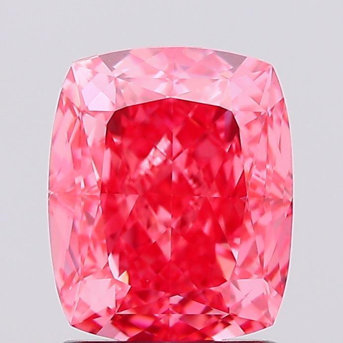 1.78 Ct. Fancy Vivid  Pink Cushion Lab Grown Diamond
