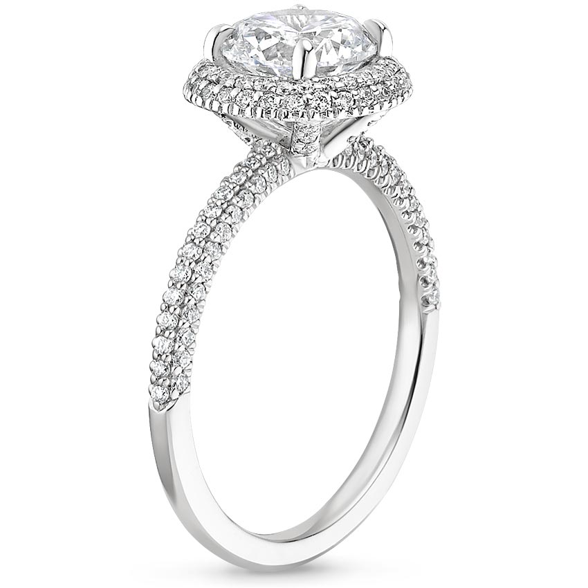 18K White Gold Valencia Halo Diamond Ring (1/2 ct. tw.), large side view