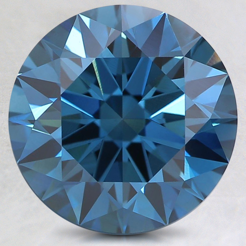 3.14 Ct. Fancy Dark Greenish Blue Round Lab Created Diamond | DLC3