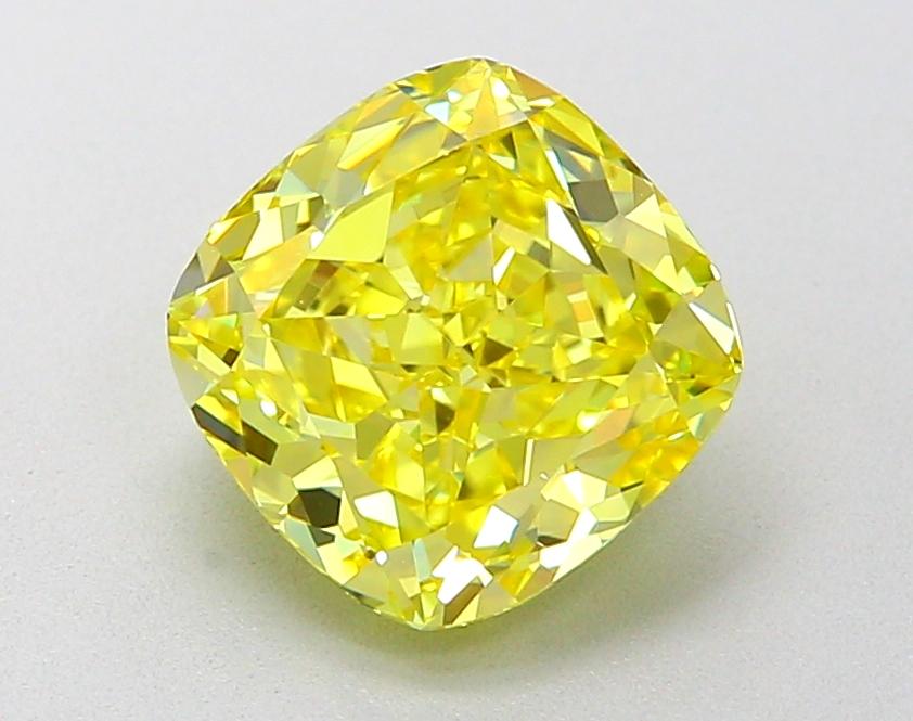 2.05 Ct. Fancy Intense Yellow Cushion Lab Grown Diamond
