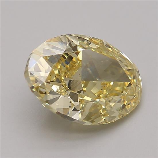 3.48 Ct. Fancy Vivid Yellow Oval Lab Grown Diamond