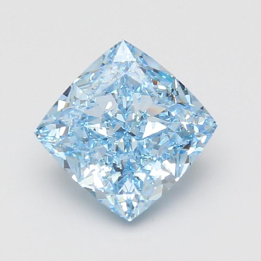 4.09 Ct. Fancy Vivid Blue Cushion Lab Grown Diamond