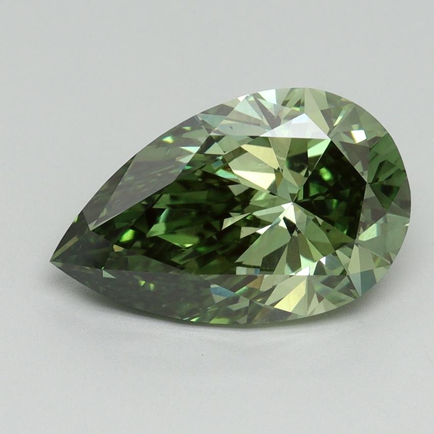 3.03 Ct. Fancy Vivid Green Pear Lab Grown Diamond