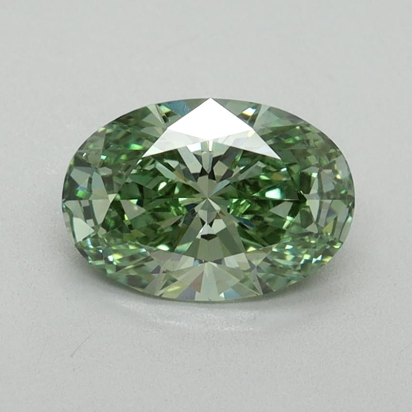 1.11 Ct. Fancy Vivid Green Oval Lab Grown Diamond