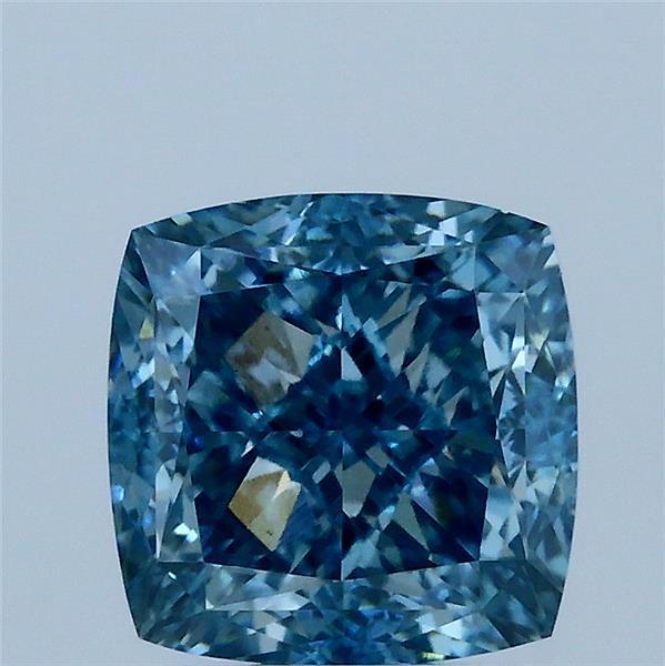 2.66 Ct. Fancy Vivid Blue Cushion Lab Grown Diamond