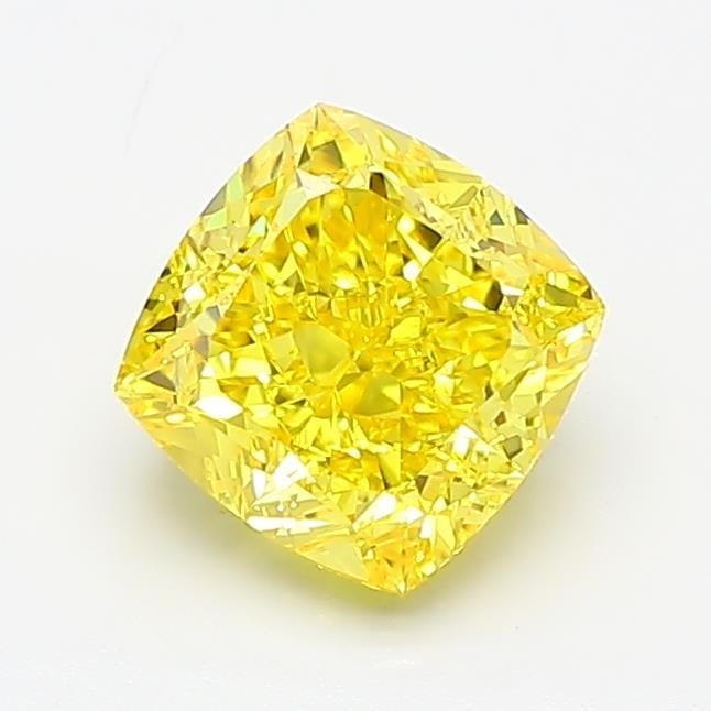 1.56 Ct. Fancy Vivid Yellow Cushion Lab Grown Diamond