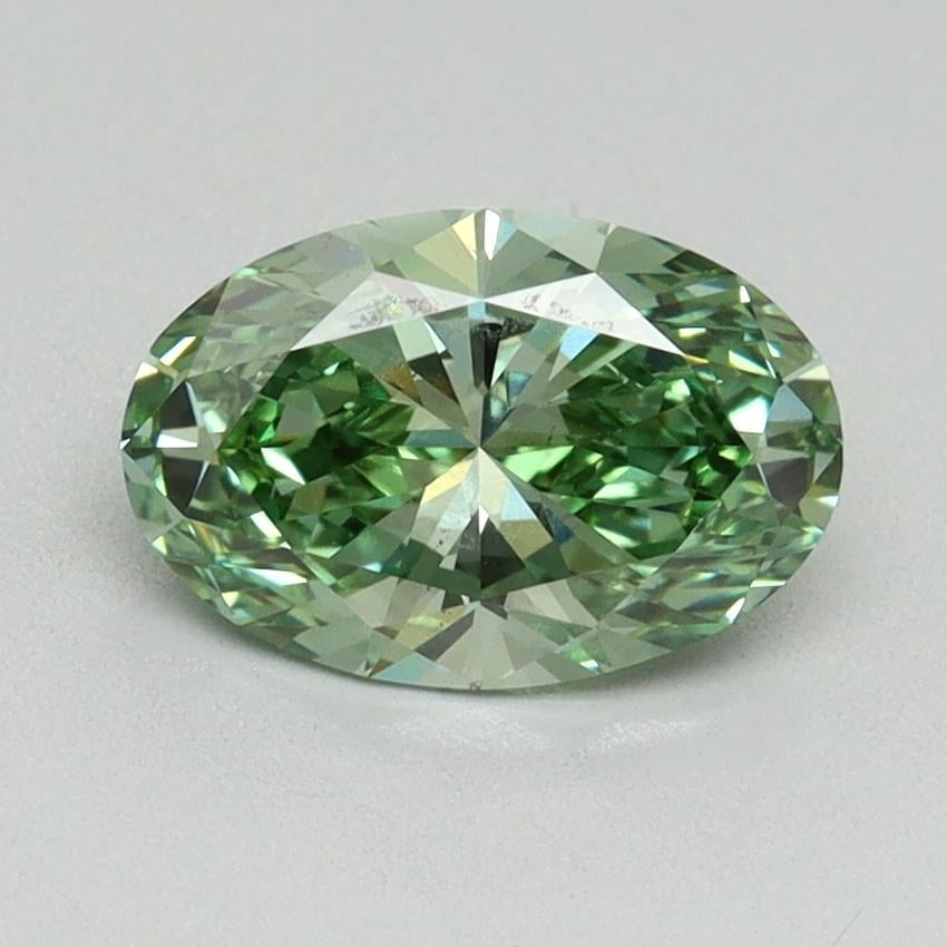 1.28 Ct. Fancy Vivid Pacific Green Oval Lab Grown Diamond