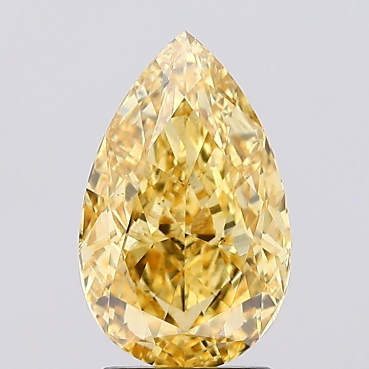 2.26 Ct. Fancy Vivid Yellow Pear Lab Grown Diamond