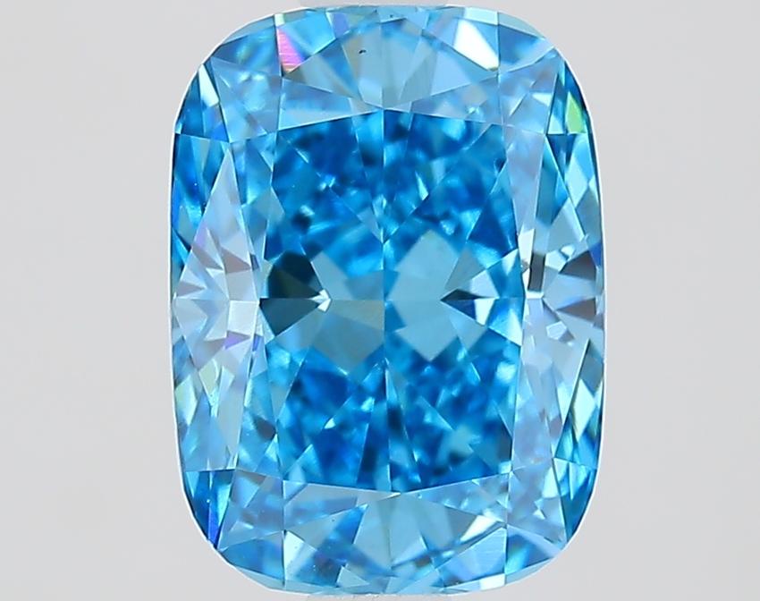 1.53 Ct. Fancy Vivid Blue Cushion Lab Grown Diamond