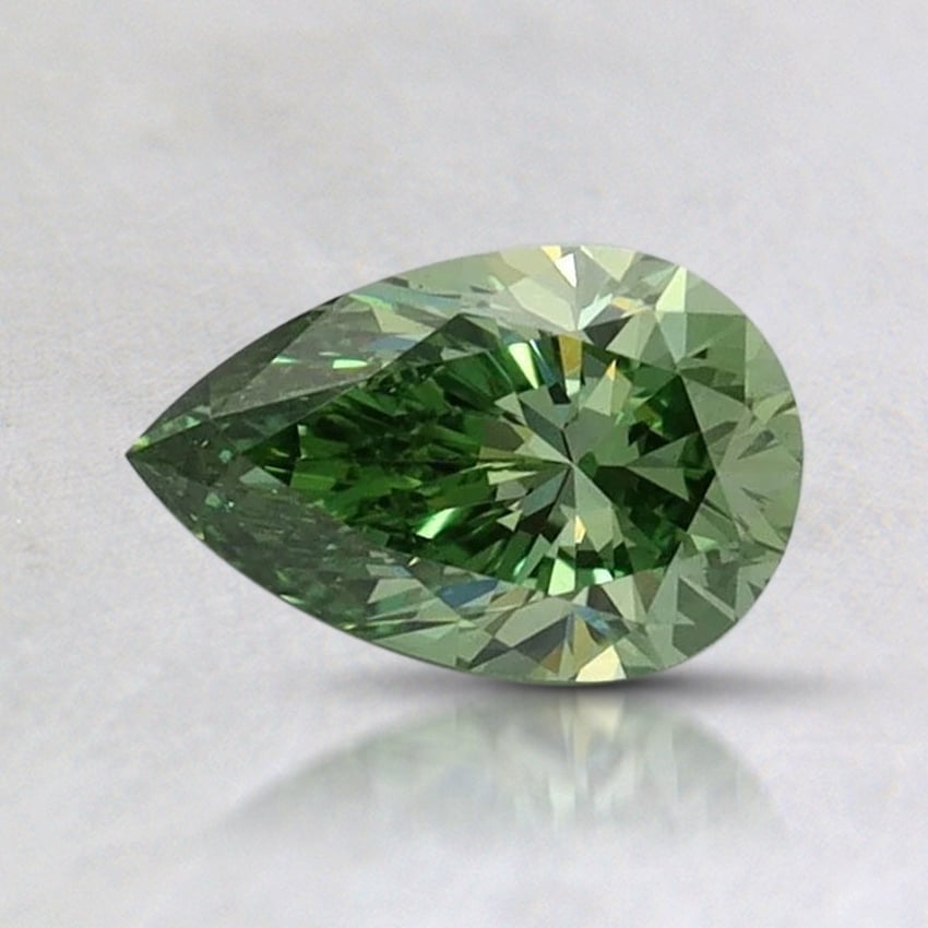 0.66 Ct. Fancy Vivid Green Pear Lab Grown Diamond