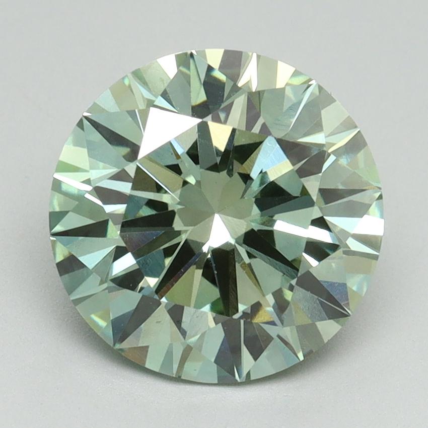3.17 Ct. Fancy Vivid Green Round Lab Grown Diamond