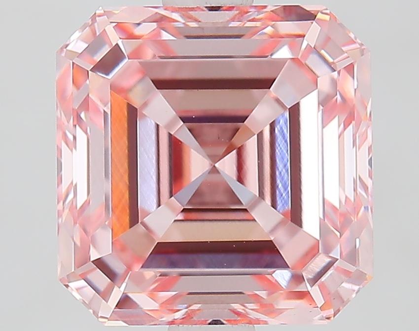 2.85 Ct. Fancy Vivid Pink Asscher Lab Grown Diamond