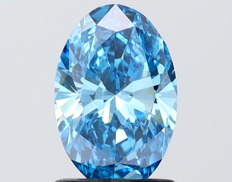 1.23 Ct. Fancy Vivid Blue Blue Oval Lab Grown Diamond