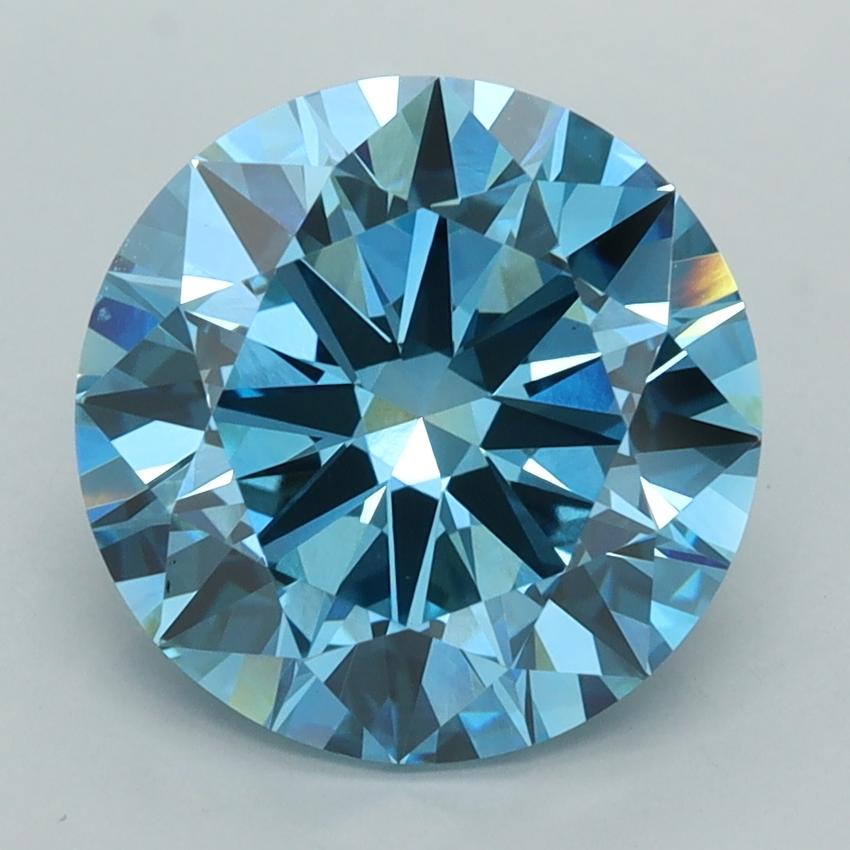 4.02 Ct. Fancy Vivid  Blue Round Lab Grown Diamond