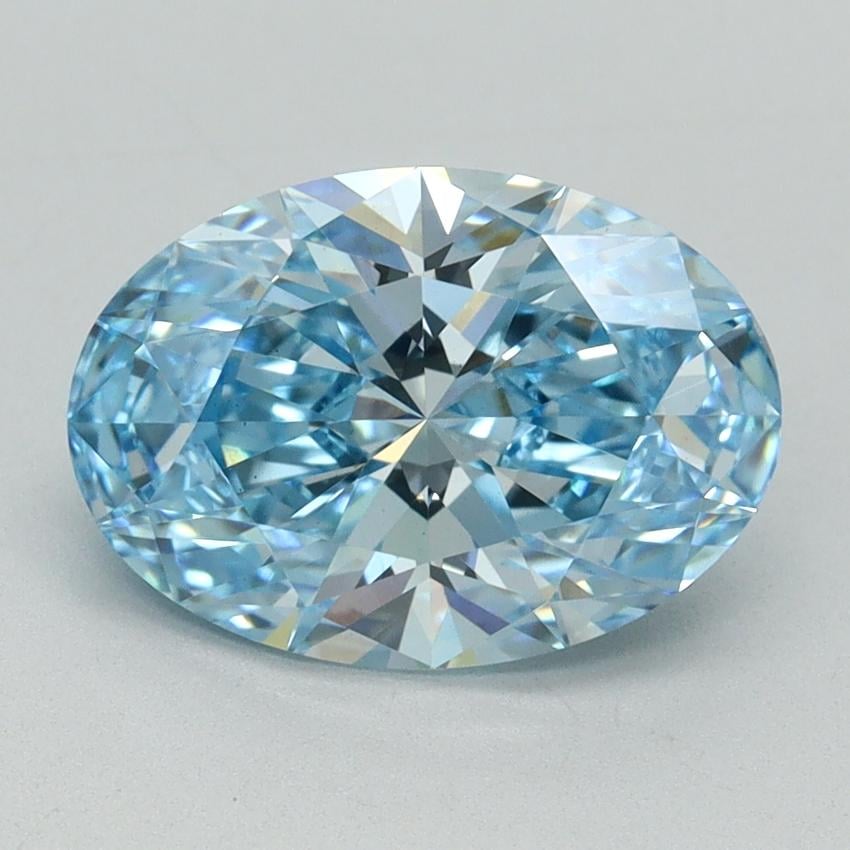 2.53 Ct. Fancy Vivid Blue Oval Lab Grown Diamond